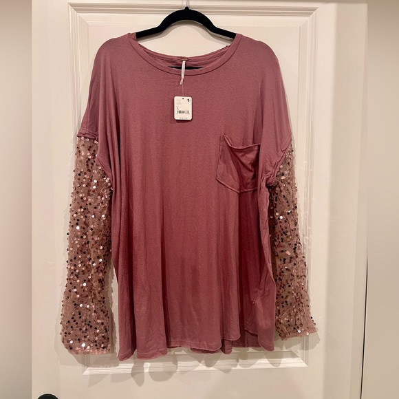 NWT Free People Celine Tee - Lavender - Size L - Picture 6 of 8